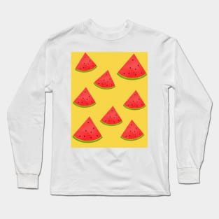 Fun watermelon bright digital pattern Long Sleeve T-Shirt